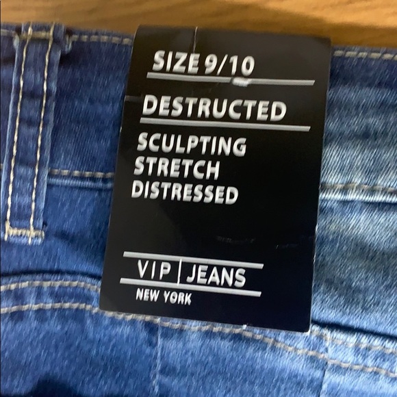 VIP Blue Distressed Jeans Skinny Leg Stretch 9/10 - Picture 7 of 7